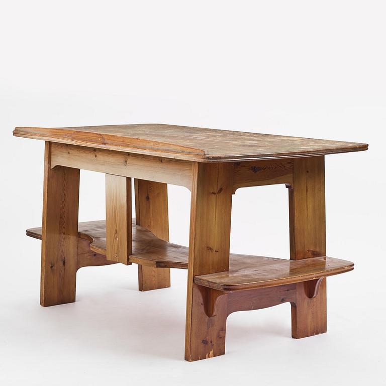 Carl Westman, a stained pine desk, Sweden, ca 1910.