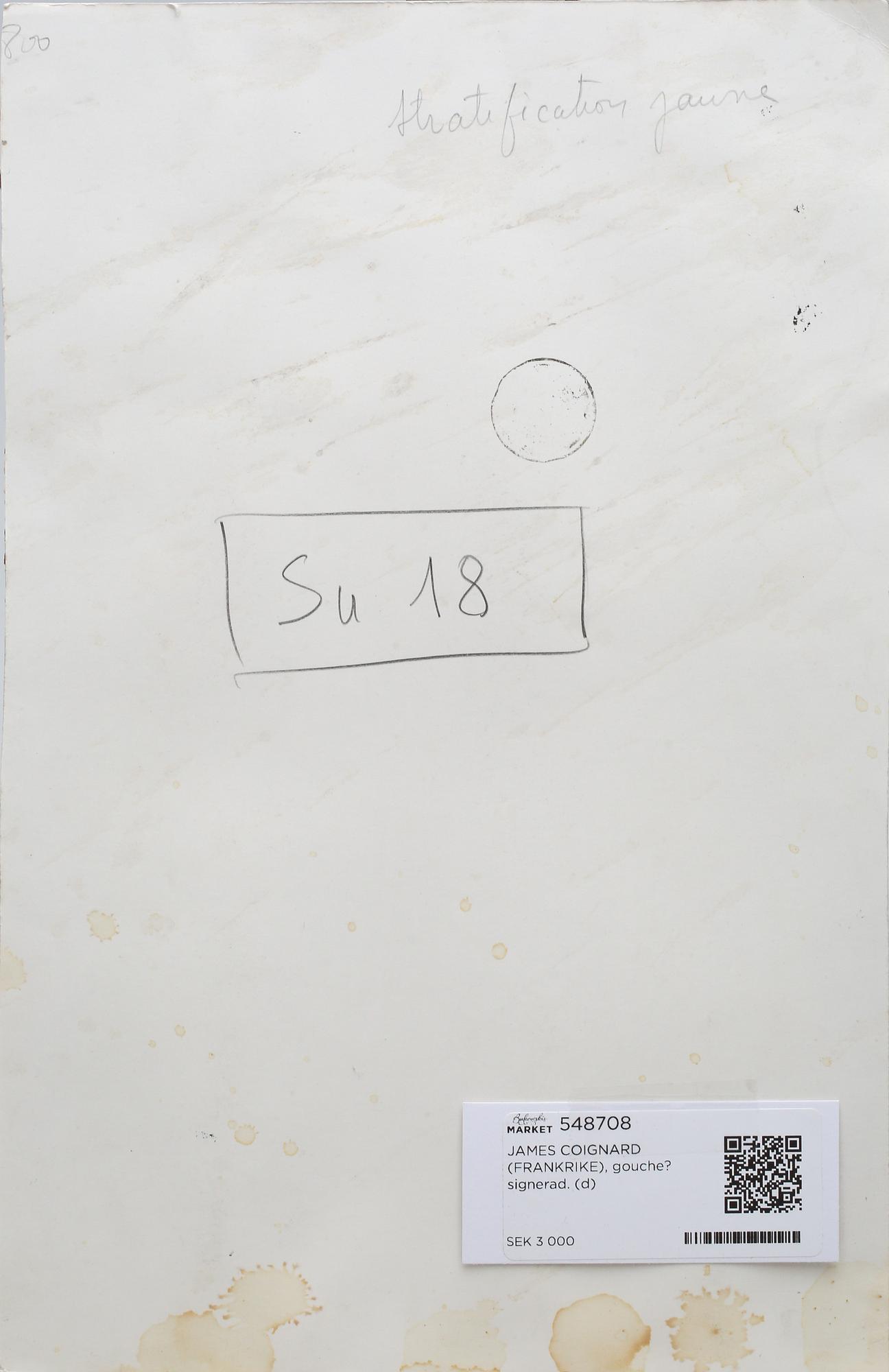 JAMES COIGNARD, gouache, signerad.
