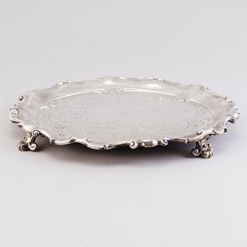 WALTER AND JOHN BARNARD, A Late Victorian sterling silver footed tray, mark of Walter and John II Barnard, London 1884.