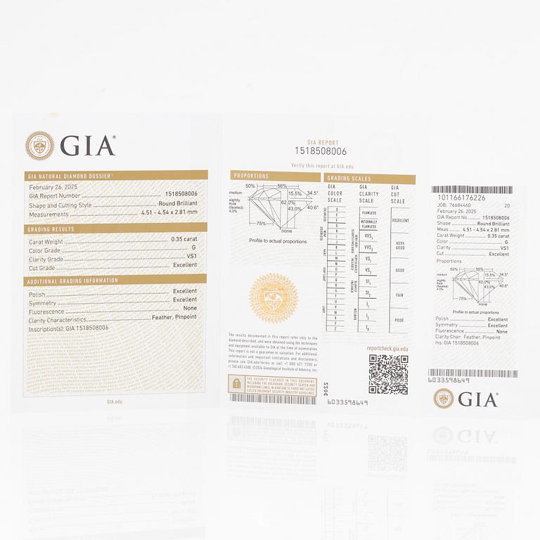 Earrings 18K white gold with brilliant-cut diamonds.