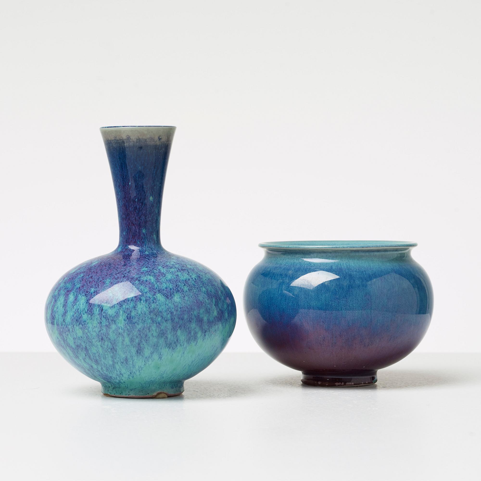 VAS samt SKÅL, stengods, Berndt Friberg, Gustavsberg Studio 1970 och -79.
