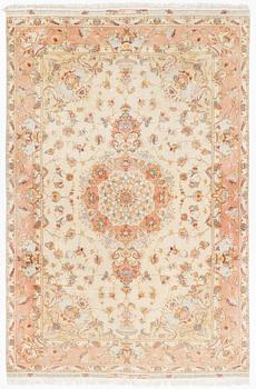 Rug, Tabriz, part silk, approx. 302 x 203 cm.