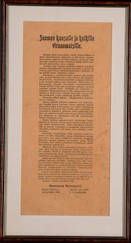 DEKLARATION, av Finlands Senat, daterad 1 februari 1918.