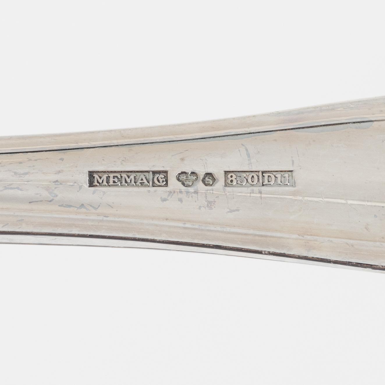 Bestickuppsättning, 139 delar, silver, modell "Sachsisk", Mema, Eskilstuna bl a 1997.