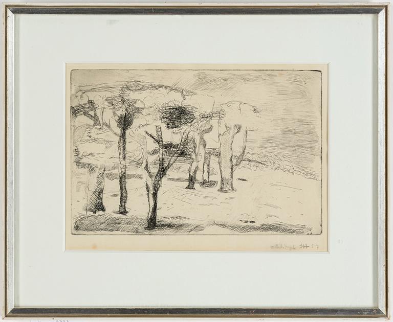 STAFFAN HALLSTRÖM, etching, signed and dated 57. Artist Proof.