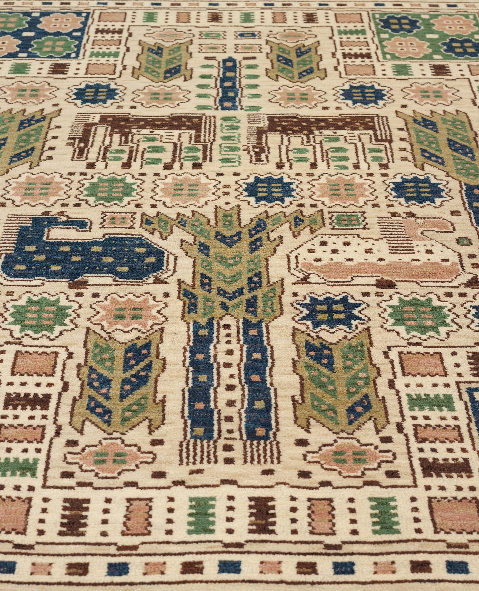 Märta Måås-Fjetterström, A CARPET, "Hästhagen", knotted pile, ca 246 x 165 cm, signed AB MMF.