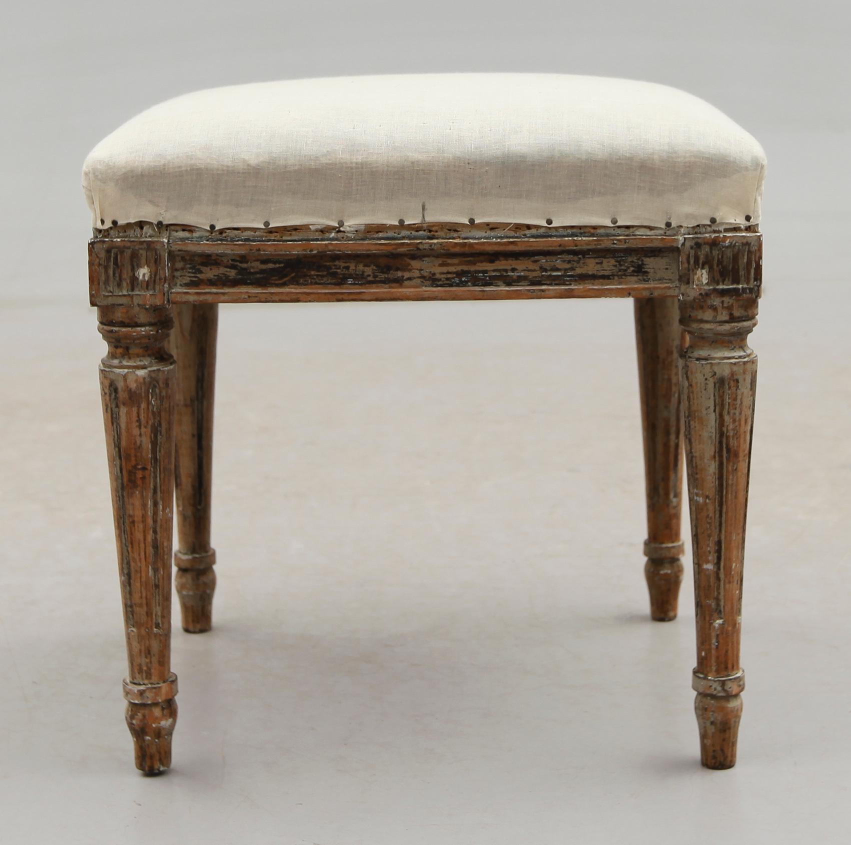 TABURETT, gustaviansk, sent 1700-tal.