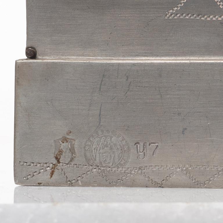 Nils Fougstedt, a pewter table clock, Svenskt Tenn, Sweden 1925.