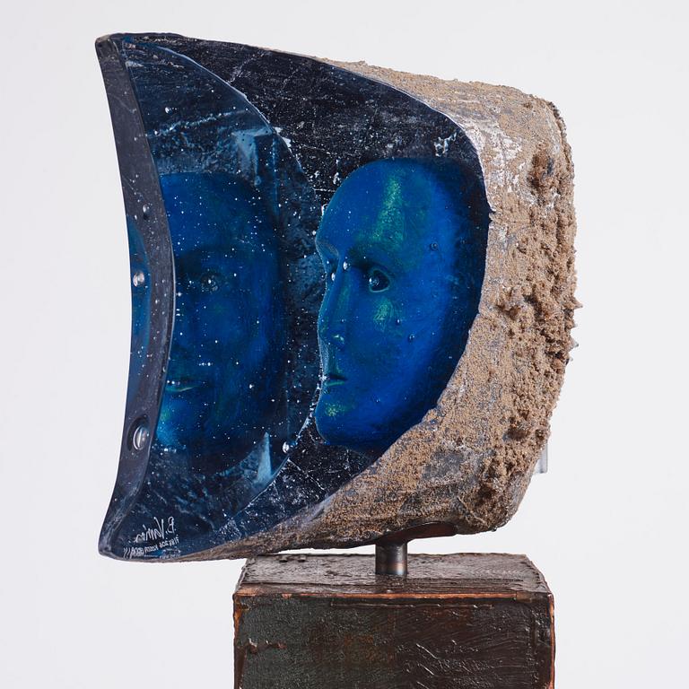 Bertil Vallien, a unique sand cast glass sculpture, Kosta Boda, Sweden.