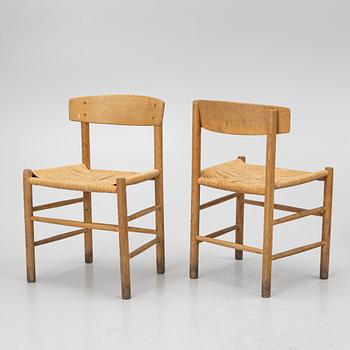 Børge Mogensen, Stolar 4 st, modell J39. Fredericia möbelfabrik, Danmark.