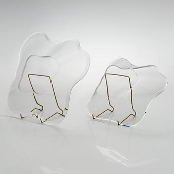 Alvar Aalto, glasskulptur, "Aalto-blomman", 4 delar, signerade Alvar Aalto och Alvar Aalto Iittala 99/1991.