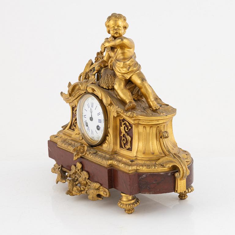 A Louis XVI-style mantle clock, around 1900.