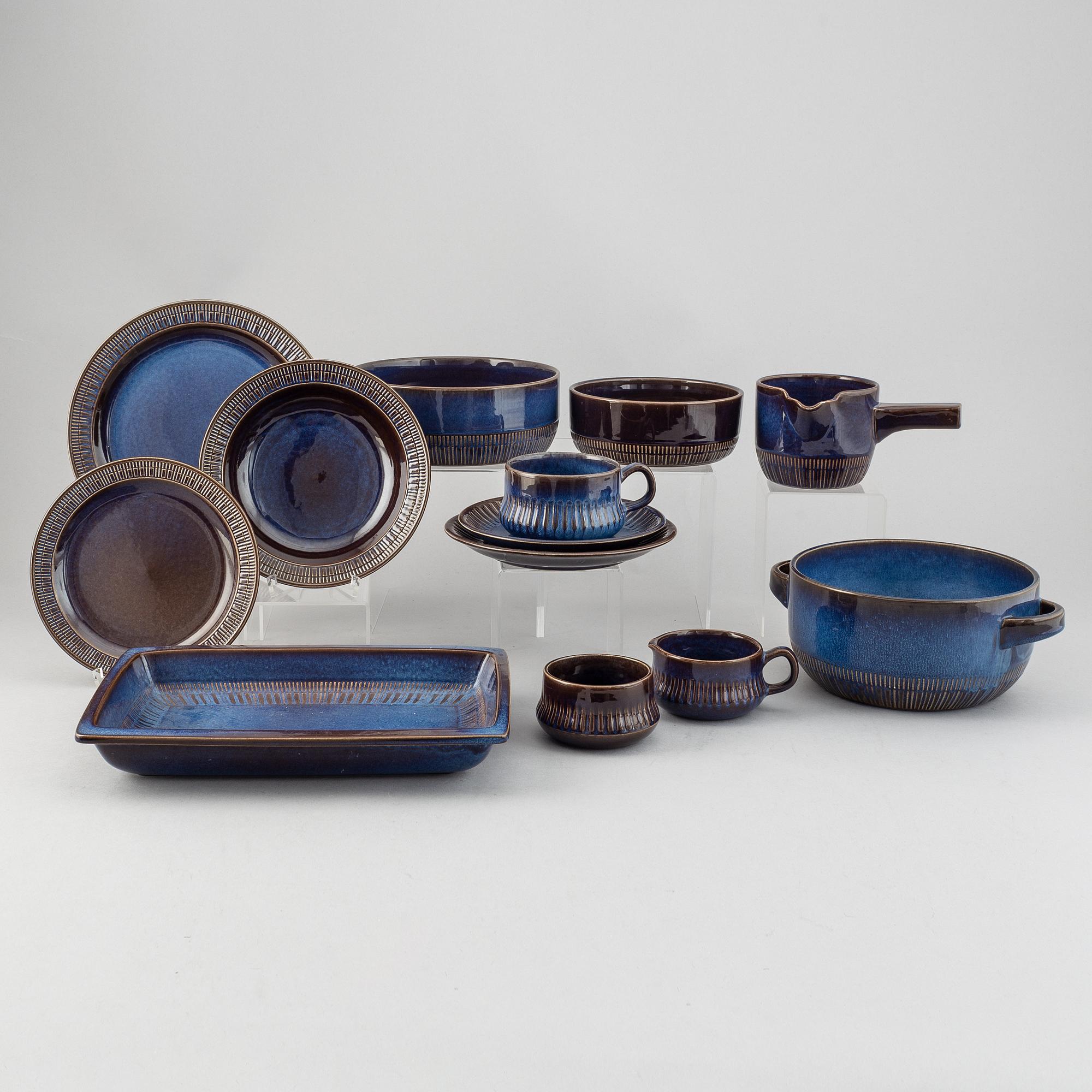 Berit Ternell, servisdelar, 67 st, porslin, "Kosmos", Gefle, 1960/1970-tal.