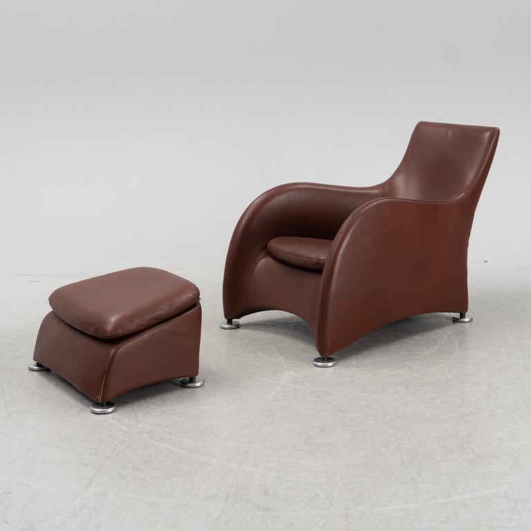 Gerard van den Begr, a 'Loge' lounge chair and foot stool, Montis, The Neatherlands.