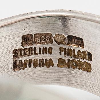 Björn Weckström, "Petrified lake", a sterling silver and acrylic ring. Lapponia 1973.