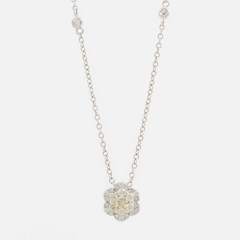 Brilliant cut diamond necklace.