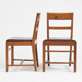 Oscar Nilsson, attributed to, a set of eight chairs (6+2), likely executed at Isidor Hörlin AB, Stockholm in the 1930s-40s.
