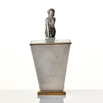 Oscar Antonsson, a "Sommar" (Summer) pewter box, Ystad-Metall, Sweden, 1930.