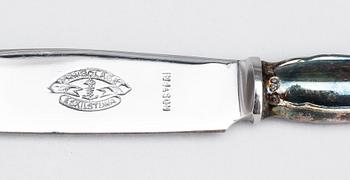 BESTICK, 73 delar, silver, Strömsholm, bla CG Hallberg och GAB, Stockholm, 1950-60-tal. Vikt, exklusive knivar ca1588g.