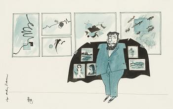 Hugo Hiibus, watercolour, signed and dated -89.