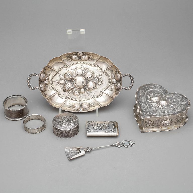 PARTI SILVER, 7 st, däribland Tyskland, ca 502 g.