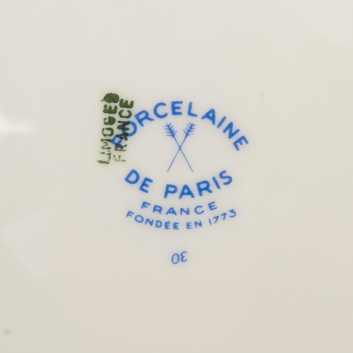 Tallrikar, 12 st, "Porcelaine de Paris" Frankrike, 1900-tal.