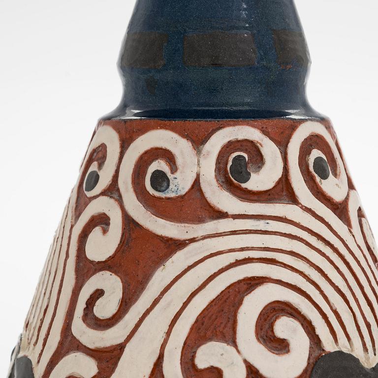 Sigrid Wickström-Paaer, a red clay vase signed SW and dated 1908.
