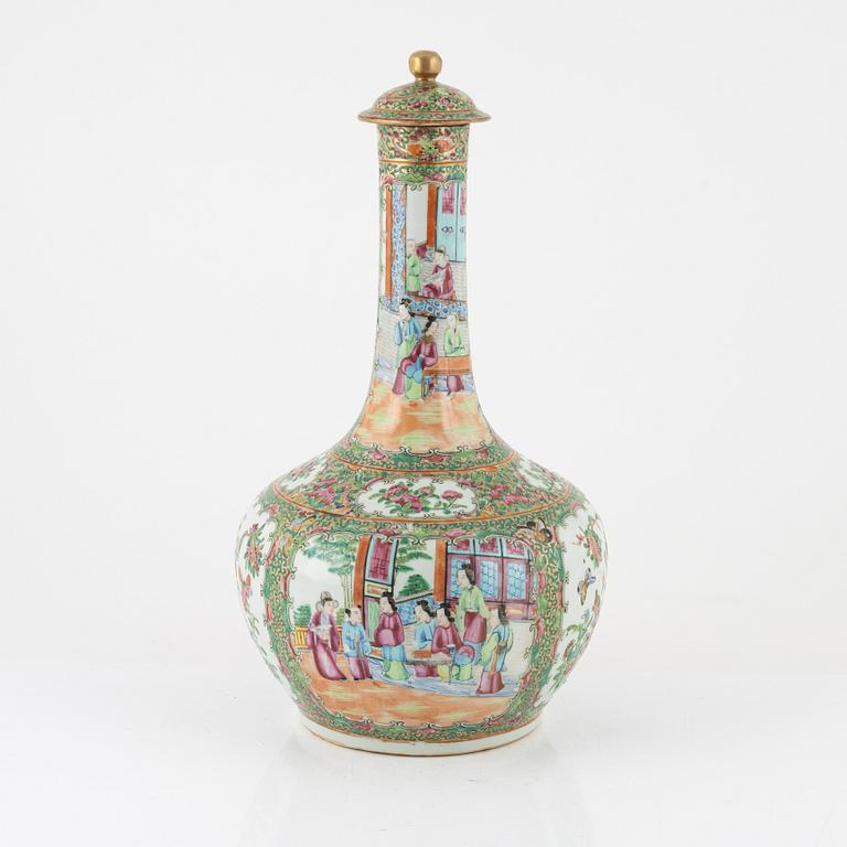 Vas med lock/flaska, Qing Dynastin, Kanton, 1800-tal.