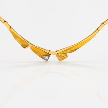 Zoltan Popovits, Halsband "Tamarix", 18K guld och diamant ca 0.02 ct. Lapponia 2003.
