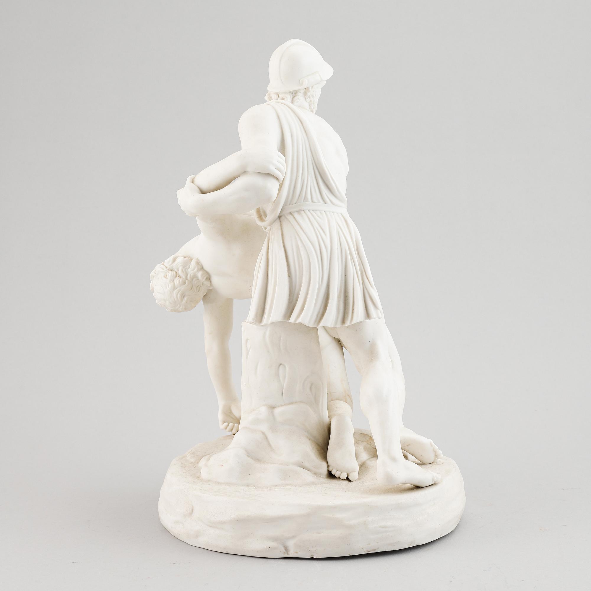 A parian ware sculpture after the Pasquino Group, around year 1900.