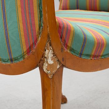 Stools, a pair of Empire style, 19th century.