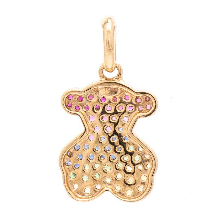 Tous hänge "Luah Bear" 18K med olikfärgade safirer, ca 2 x 1,5 cm, originaletui.