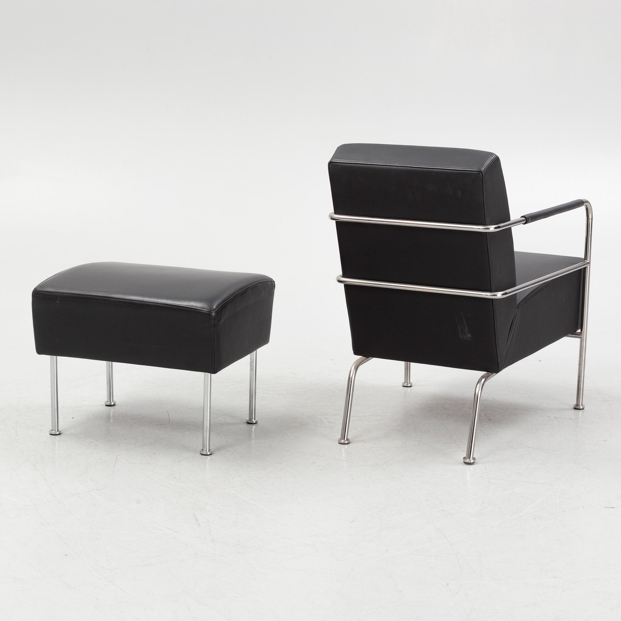 Gunilla Allard, fåtölj med fotpall, "Cinema", Lammhults.