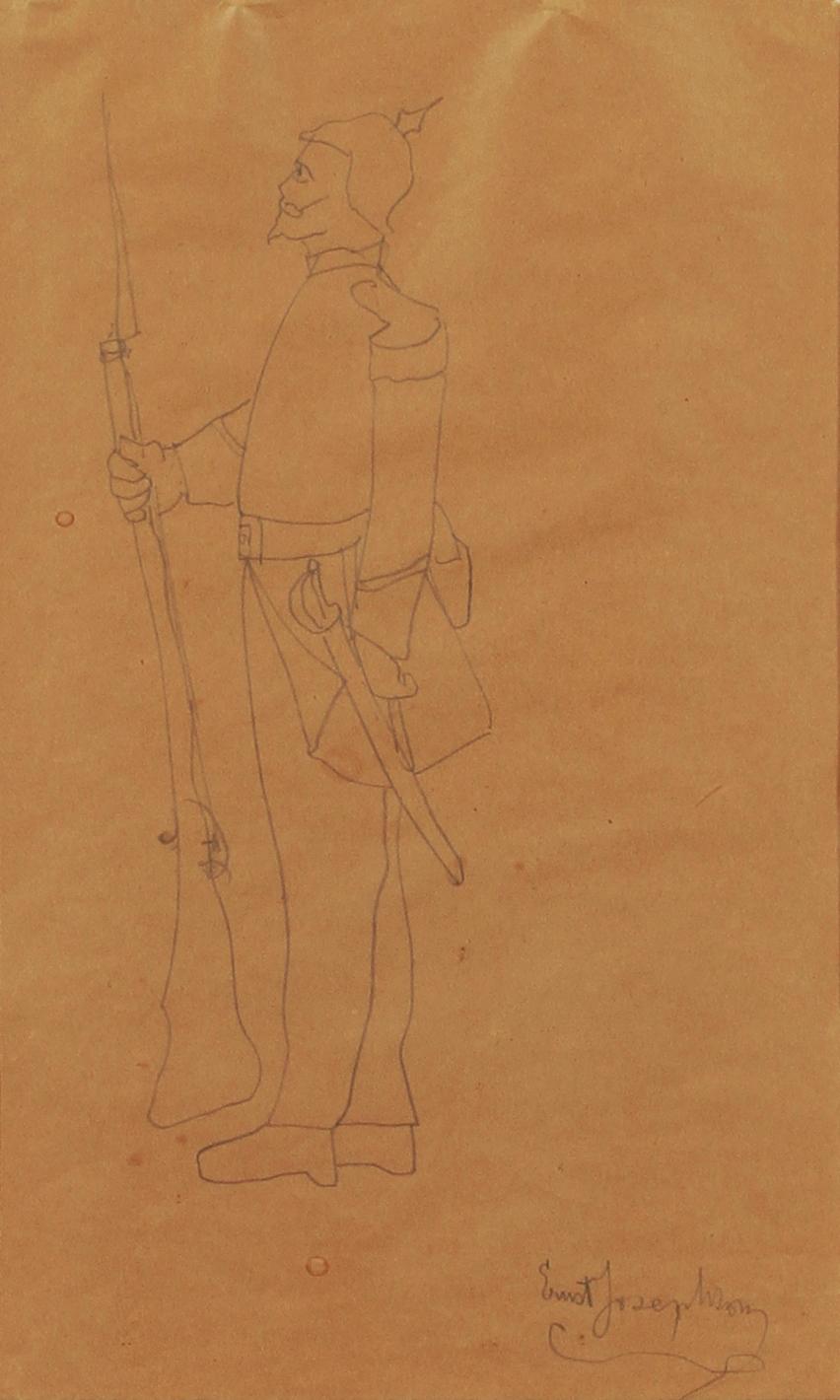 ERNST JOSEPHSON, teckning i blyerts. Sign.