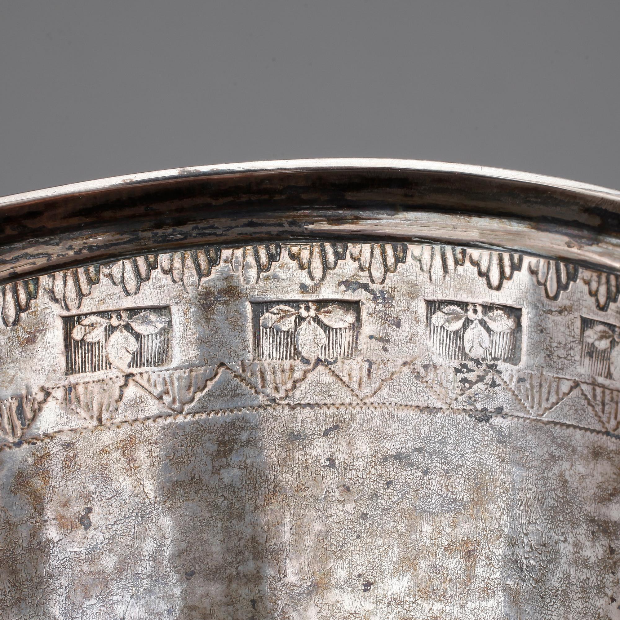 BÄGARE, silver. Arvid Wernström Eksjö, 1811. Vikt ca 415 gram.