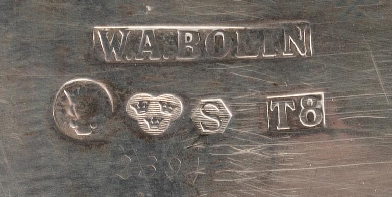A Swedis 20th century silver bowl mark of WA Bolin  Stockholm 1945, length 29, height 11 cm, weight 1160 gr.