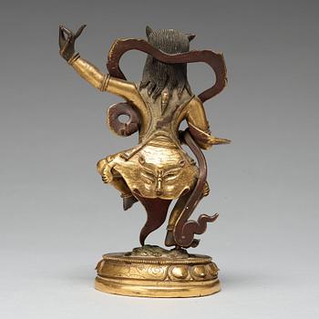 A Sino-Tibetan copper alloy of Rksavaktra Dakini, late 18th Century, circa 1800.