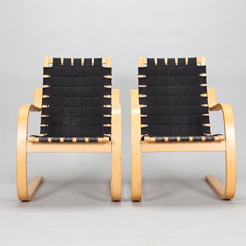 Alvar Aalto, fåtöljer, ett par, modell 406, Artek, 1970-tal.