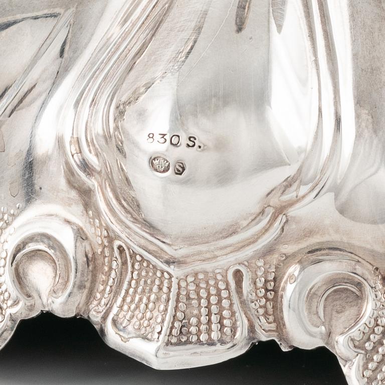 Ljusstakar, ett par, silver, barockstil, svensk importstämpel, 1900-tal.