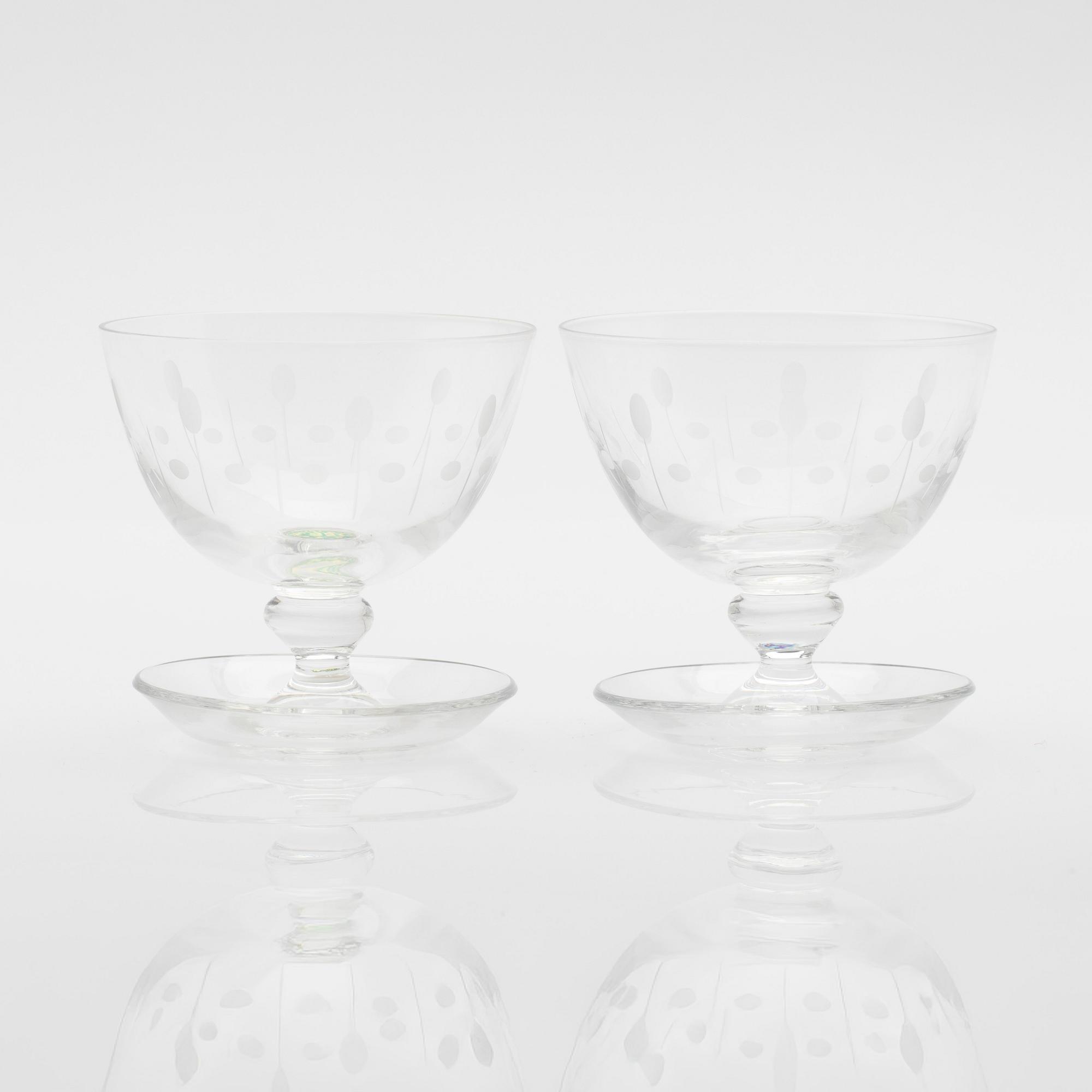Cup glass 13 pieces, AB Samuelssons Glas Kosta 1950s-60s.