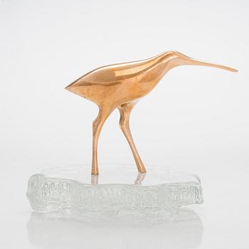 Tapio Wirkkala, a 'Sandpiper' bird sculpture, stamped Kultakeskus Oy Made in Finland Design: Tapio Wirkkala TW.