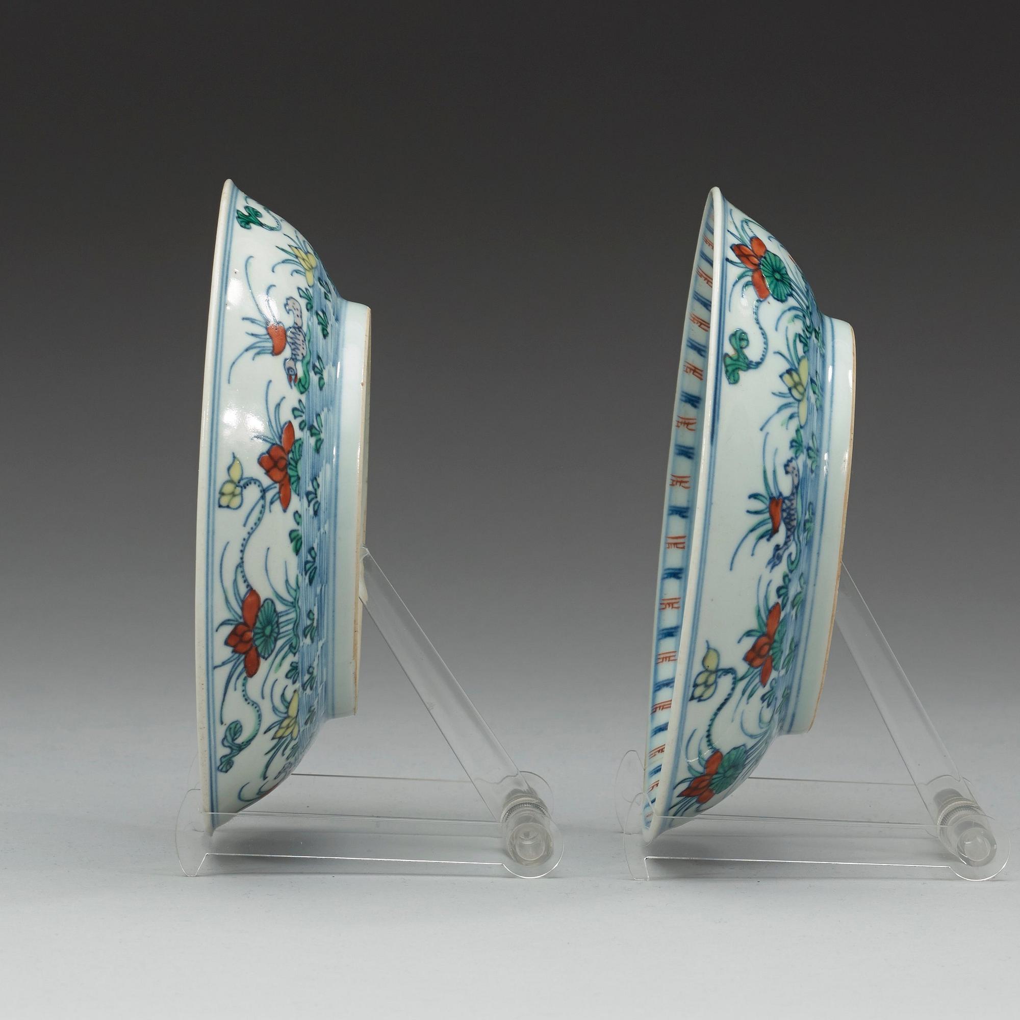 A Doucai dish, Qing dynasty (1644-1912).