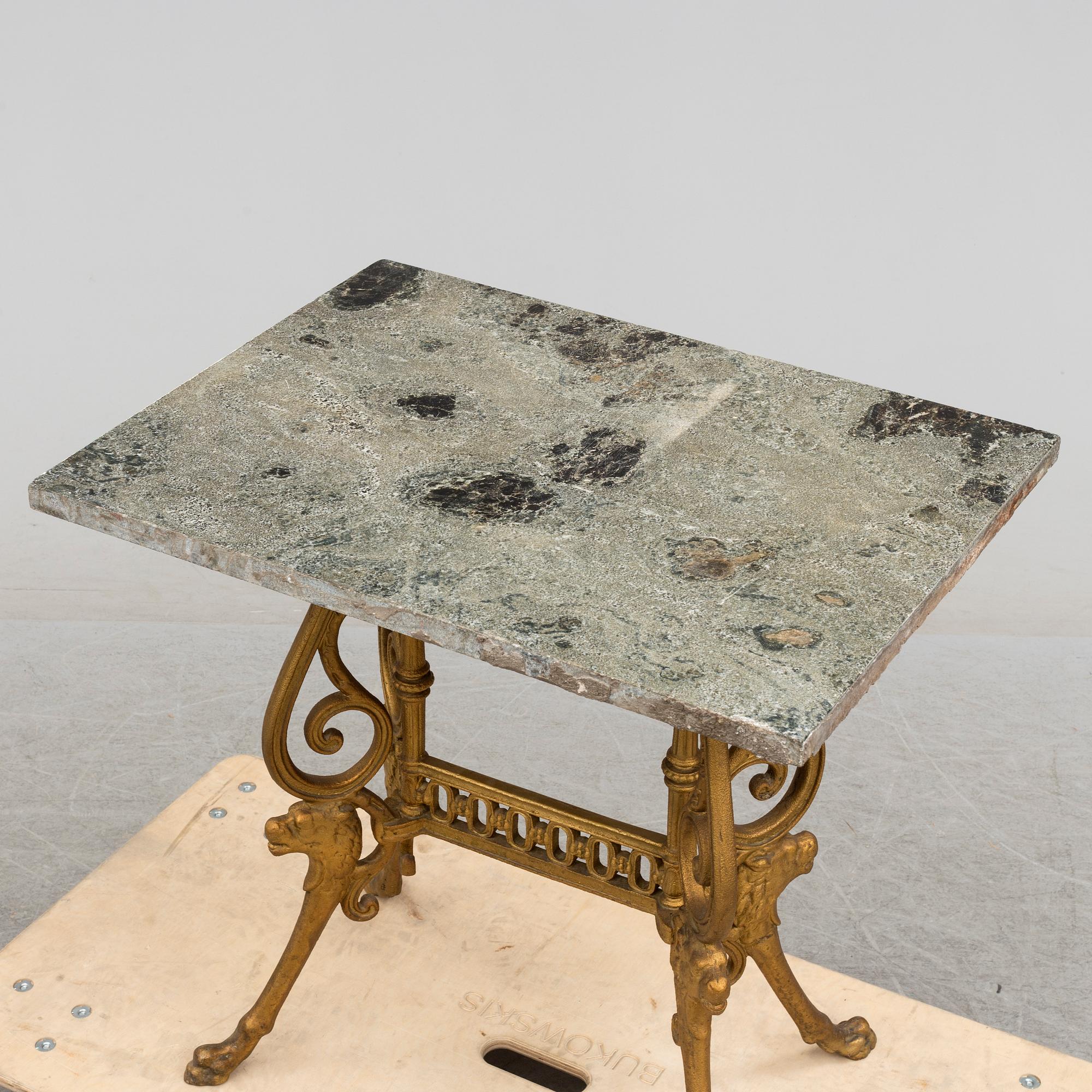 A late 19th century garden table.