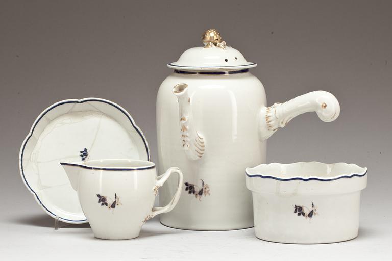 KAFFESERVIS, 4 delar, porslin. Kina, Qianglong 1736-1795).