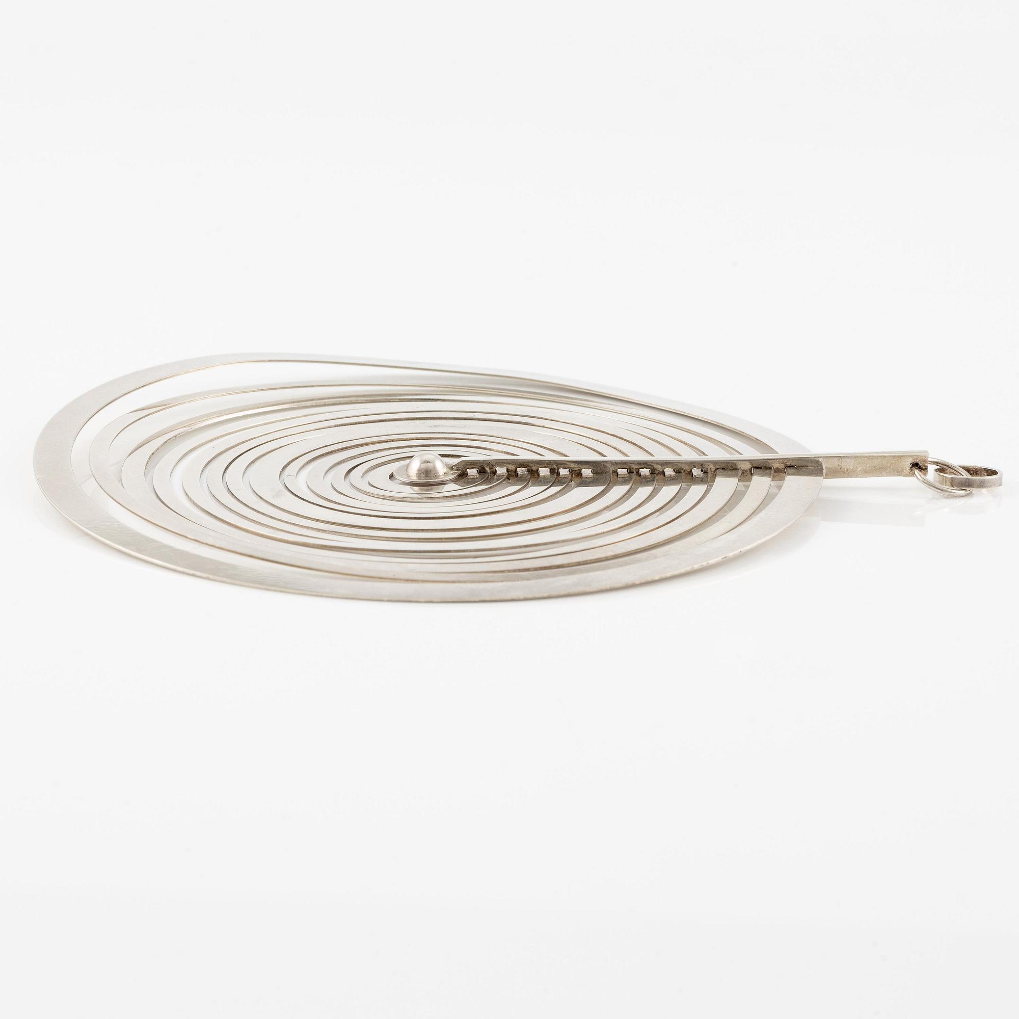 Tapio Wirkkala, a pendant, "Silver Moon" silver, Helsinki 1971.