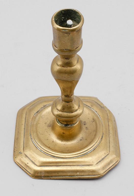 LJUSSTAKE, mässing, 1700-tal.