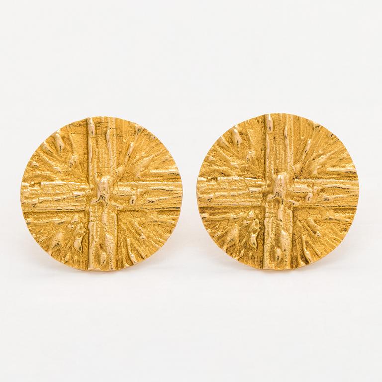 Kalvosinnapit, 14K kultaa, A. Tillander, Helsinki 1984.