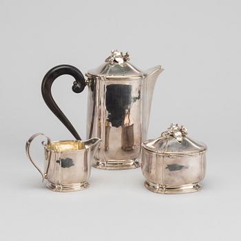 BORGILA KAFFESERVIS, 3 delar, Sterling, Stockholm. 1936 Formgivare Erik Flemming.