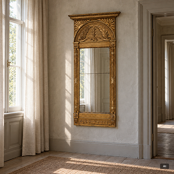 An Empire giltwood mirror by C. G. Hafström (master in Stockholm 1795-1815).