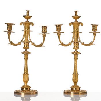 A pair of Empire candelabra.